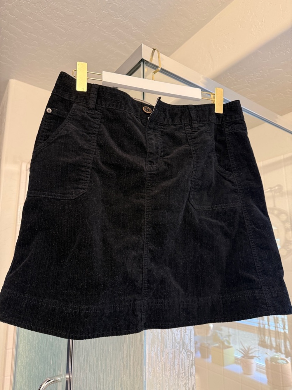 Woolrich Black Women's Corduroy Skirt SZ 12